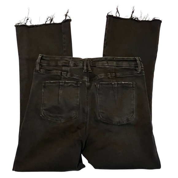 Good American Good Legs Crop Boot Cut Super High Rise button fly jeans black 31 - Picture 7 of 15